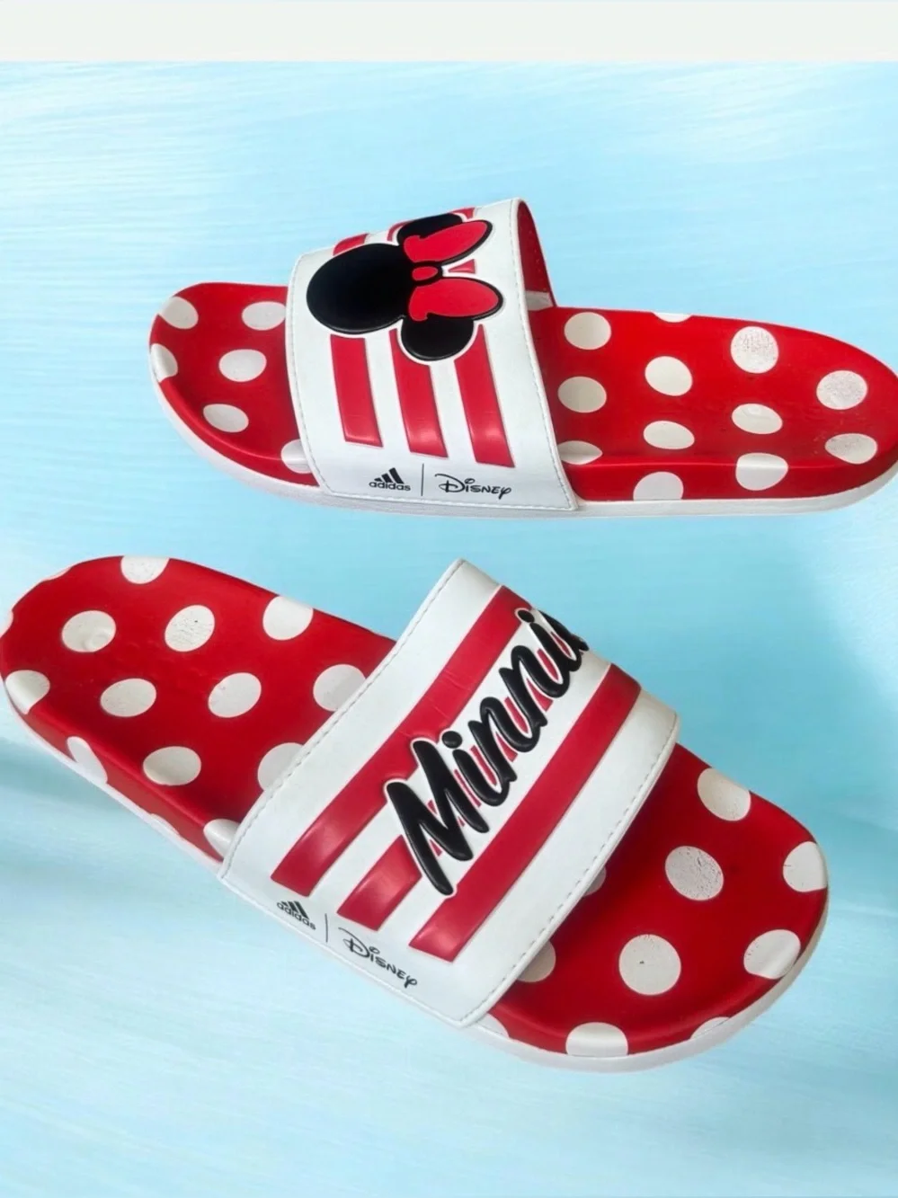 Limited Edition DISNEY MINNIE MOUSE Flip flops by Adidas women’s sandals size 9 - Picture 1 of 16